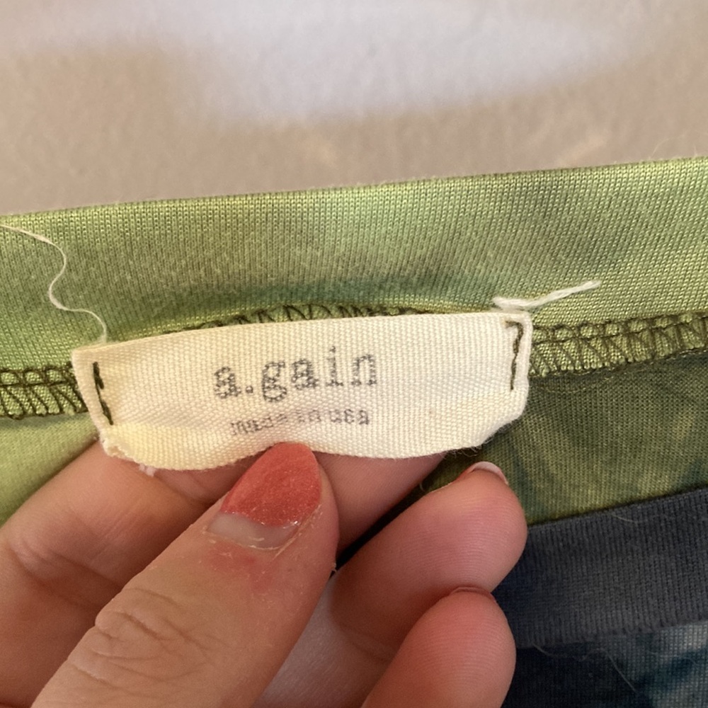 ⬛️⬛️ A.Gain Women’s XL Long-sleeve Tee Green Tie-Die - Picture 5 of 5